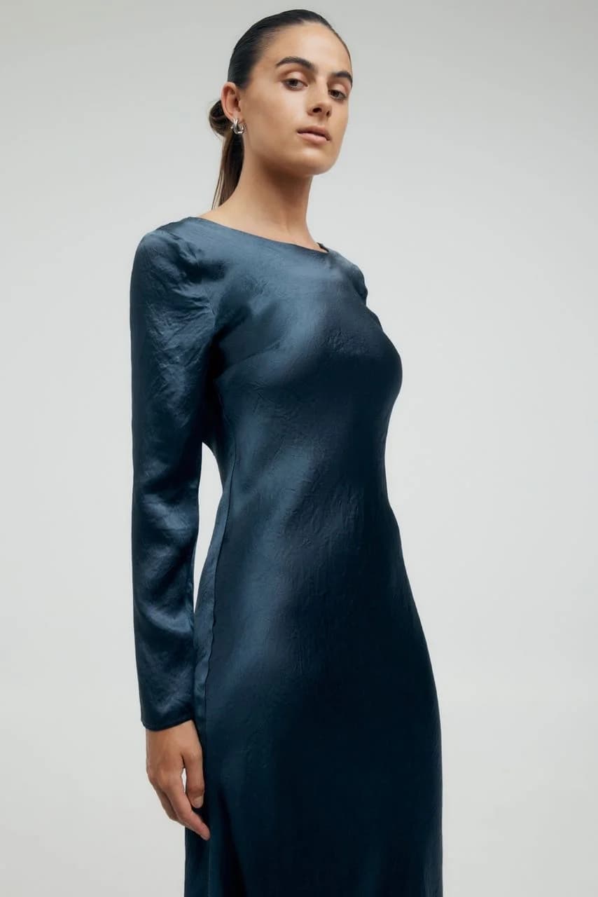 Third Form Crush Tie Back Maxi Dress - Gun Metal photo 1