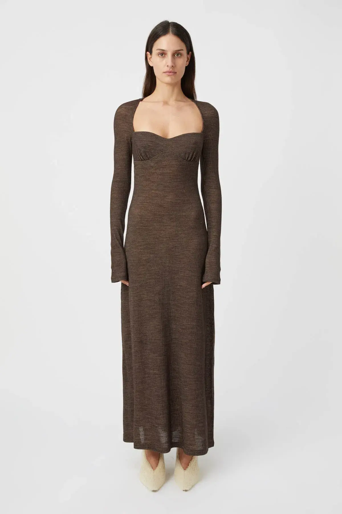 Camilla and Marc Valle Wool Maxi Dress Chocolate Brown Size 10 photo 1