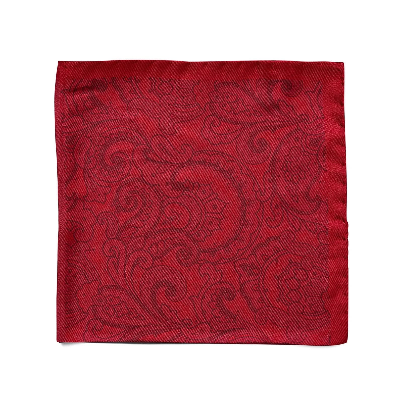 Joe Black Red Paisley 4 Fold Pocket Square photo 1